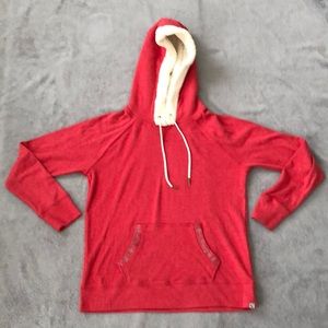 Eddie Bauer Red Hoodie Sherpa Hood Holiday XS